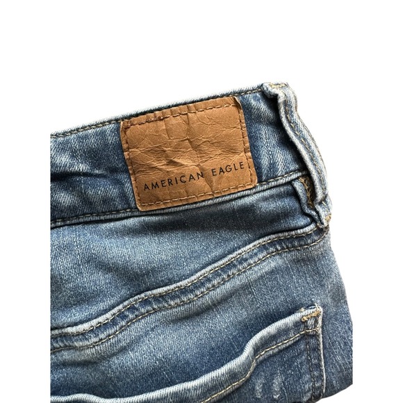 American Eagle Outfitters Women's Jegging Jeans Blue Distressed Ripped Size 2 - Picture 4 of 7